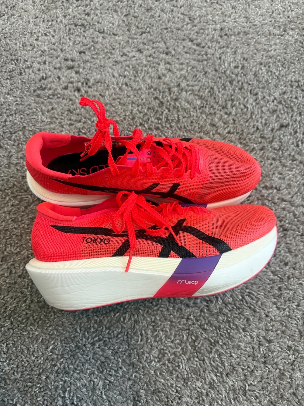 ASICS Women's Bright Red and Black Tokyo FF Leap Running Shoes